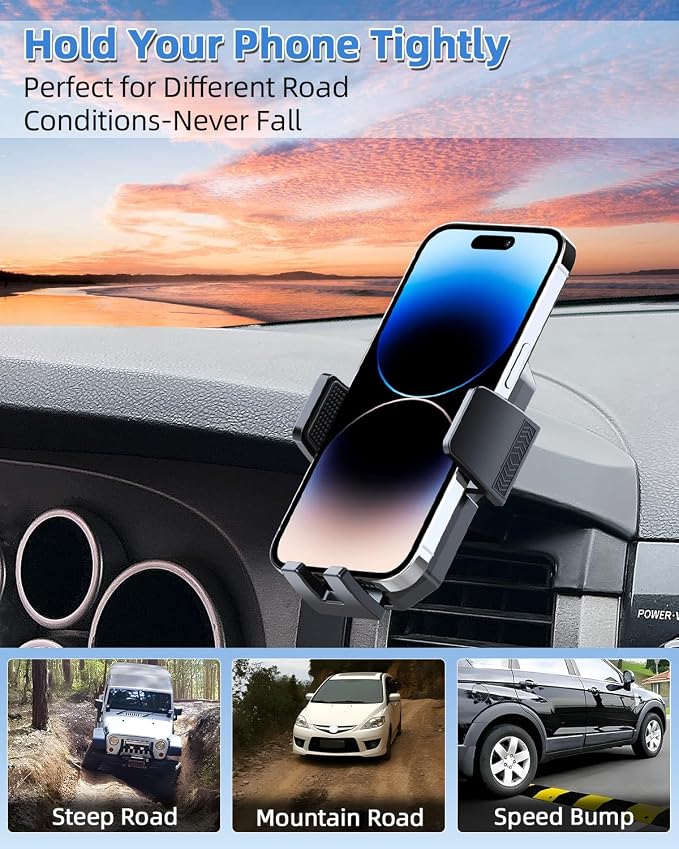 PZK Car Phone Mount for Toyota Tundra 2007 2008-2011 2012 2013 /Sequoia 2008-2011 2012 2013 Accessories Custom Air Vent Phone Holder Auto Lock Hands Free 360° Rotation Phone Automobile Cradles