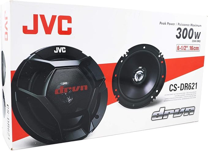 JVC CS-DR621 Car Speakers - 300 Watts of Peak Power, 6.5 Inch, Full Range, 2 Way, Sold in Pairs