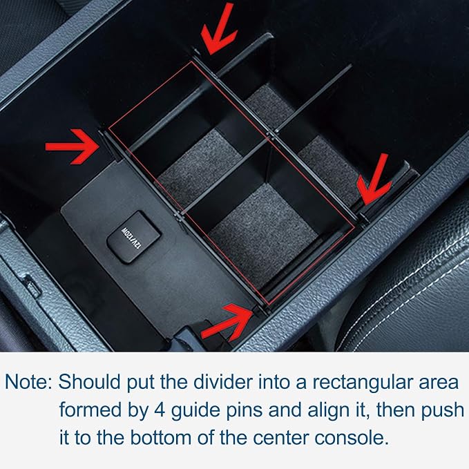 JDMCAR Compatible with Center Console Organizer (Red Trim), Divider and Glove Box Organizer Toyota 4Runner 2010-2023