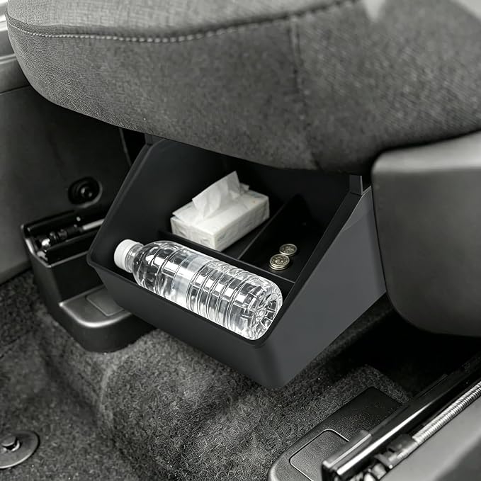 Under-Seat Storage Box for 2022-2026 Ford Maverick Power Seat, Front Row Electric Seat Underseat Organizer with Non-Slip Mat, ABS Material (Not Fit Manual Seat)