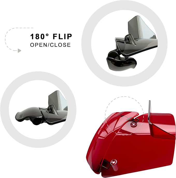 Side Wings Wind Air Deflector Fairing Fit for Harley 2024-2026 CVO Road Glide ST FLTRXSTSE 2024-2026 Road Glide FLTRX 2023-2025 CVO Road Glide FLTRXSE (Red)