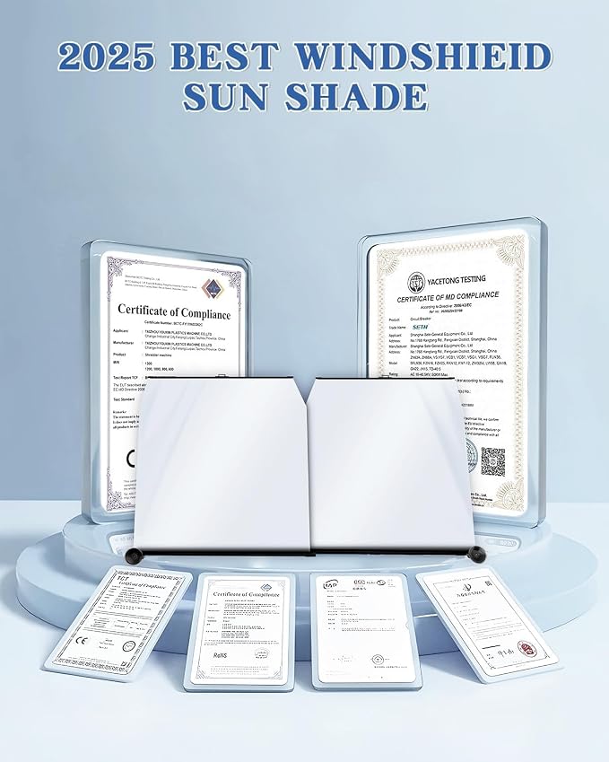 2026 Auto Retractable Sun Shade for Car Windshield - Adjustable Automatic Front Window Sunshade for UV & Heat Protection - Universal Fit for Outdoor Camping & Daily Parking (Not Fit Dashboard Bulge)