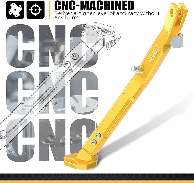 NICECNC Gold Kickstand Kick Stand Adjustable Sidestand Compatible with Suzuki DRZ400/DRZ400E/DRZ400S/DRZ400SM 2000-2020 2021 2022 2023 2024 See Fitment (Accessories not Included)