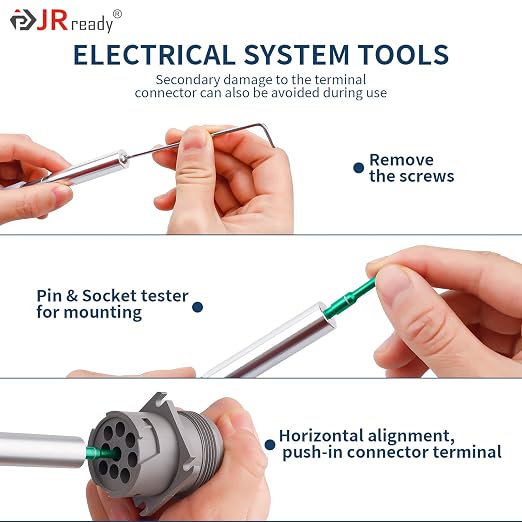 JRready 3-in-1 Contact Tester Automotive Tools,Detachable Electric Shock Tension Test Kit for Electronic Connectors ST5242-HT250 Contact Retention Test Kit