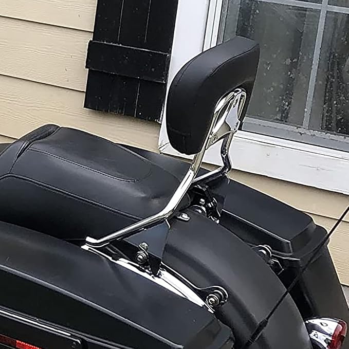 AUFER Detachable Backrest Sissy Bar Upright Passenger Backrest With Back Rest Pad Compatible With For Touring Road King Street Glide Electra Glide Road Glide FLHR FLHX FLHT FLTR 2009-2025(Chrome) | High Quality Metal Backrest Sissy Bar,Easy to Install ...