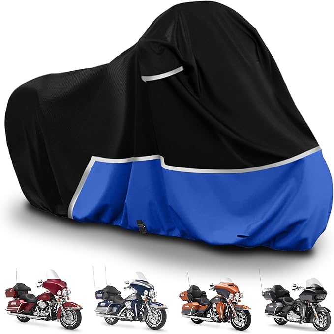 Waterproof Motorcycle Cover Replace for Harley Davidson Touring Limited with Trunk Models, 420D Oxford Cloth Road Glide Limited, Ultra Motorcycle Cover for Snow Rain Dust Protection