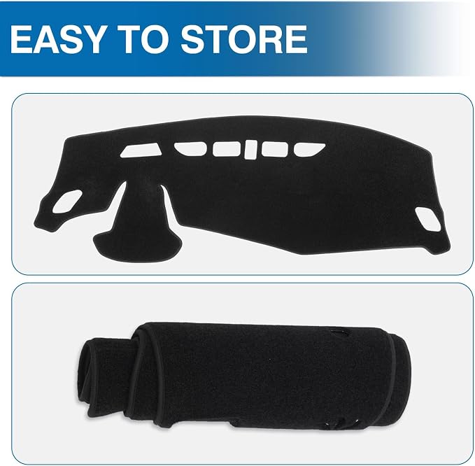 KUST Black Dash Cover for Chevrolet/Chevy Trax 2024 2025 2026 Polyester Dashboard Cover Non-Slip Interior Accessories for Chevrolet/Chevy Trax Custom Fit Dash Mat Sunshade Windshield No Glare