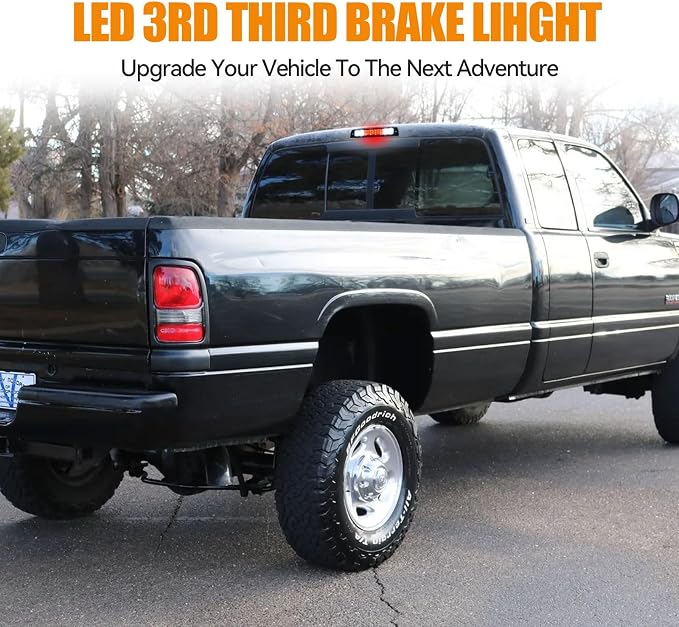 Third 3rd Brake Light LED for 1994-2001 Dodge Ram 1500, High Mount Rear Brake Lights Assembly for 94-02 Ram 2500 3500, Waterproof Center Cab Cargo Lamp Stop Light