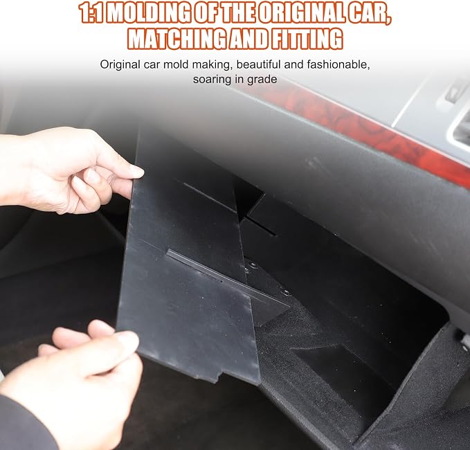 Car Glove Box Organizer Compatible with Cadillac Escalade 2007-2014 ABS Center Console Co-pilot Glove Storage Box Organizer Dividers Interior Insert Accessories 3PCS (Black)
