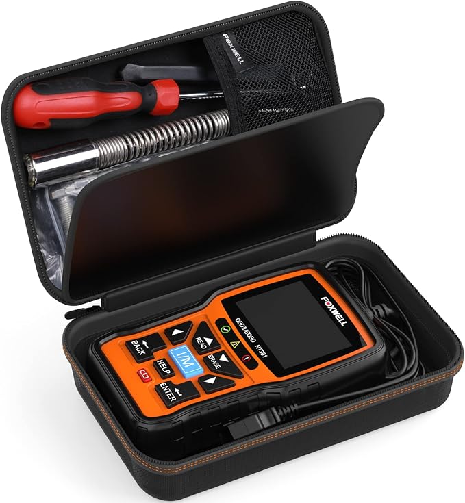 FOXWELL NT301 Plus 2 IN1 OBD2 Scanner Battery Tester with Case with OBD2 Extension Cable