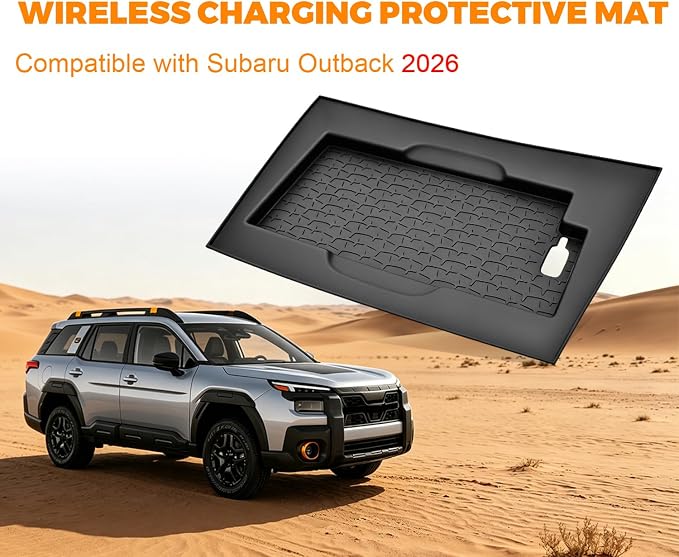 Wireless Charging Anti-Slip Mat for 2026 Subaru Outback Premium/Limited/Touring/Wilderness/Limited XT/Touring XT Accessories Wireless Charge Protective Pad Silicone Material