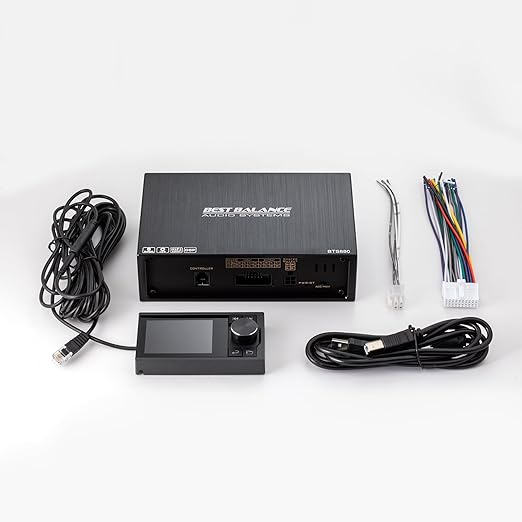 Car Audio DSP BTS880 4 Input 8 Output DSP Digital Signal Processor with Built in EQ Crossovers, 31-Band RCA Auxiliary Input and High Level Speaker Inputs DSP Bluetooth Equalizer Amplifier