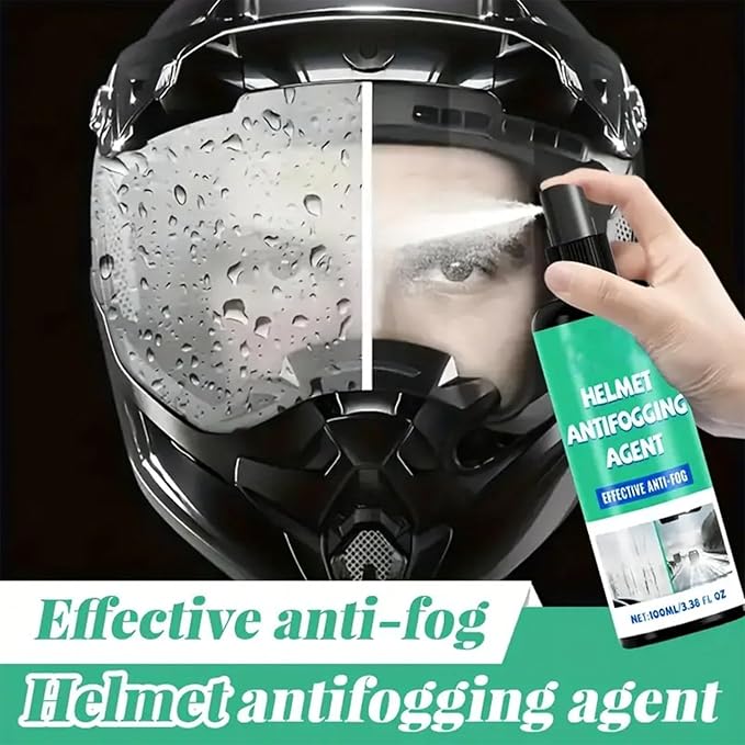 100ml Helmet Visor Anti Fog Spray, 100ml Anti Fog Spray for Helmet Visor | Streak-Free Polish Coating, Defogging Solution with Long-Lasting Protection,Clear Visibility for Motorcycle, Rain Conditions