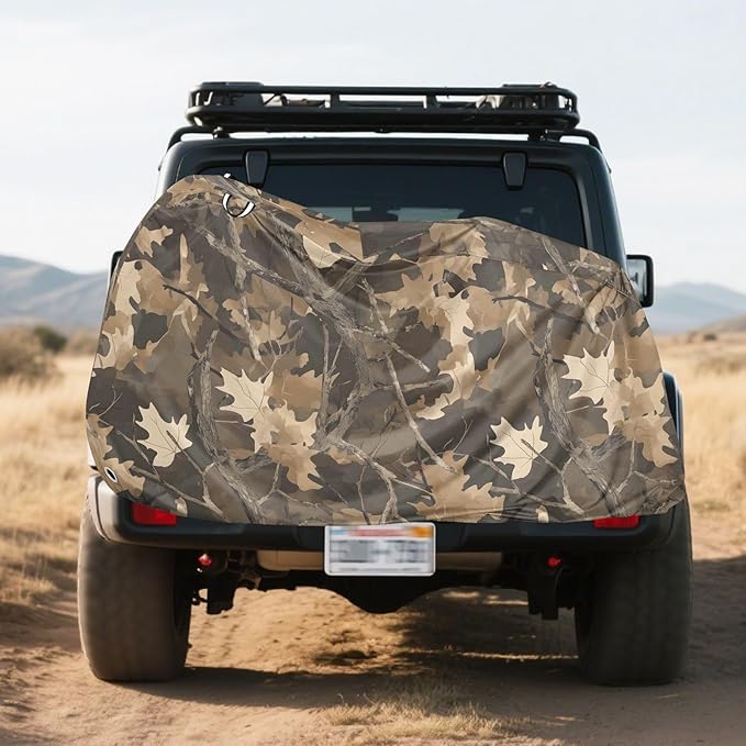 ALAZA Brown Forest Camo Camouflage Bike Cover Waterproof Outdoor Ebike Bicycle Covers Tarp Protection for 1/2 Bikes, Sun UV Dust Wind Proof