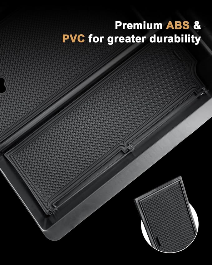 Center Console Organizer Set For 2019-2022 Chevy Silverado 1500/GMC Sierra 1500 & 2020-2023 Silverado/Sierra 2500HD/3500HD Accessories - 2 Pcs Storage Tray Only Fit Full Console w/Bucket Seats(Black)