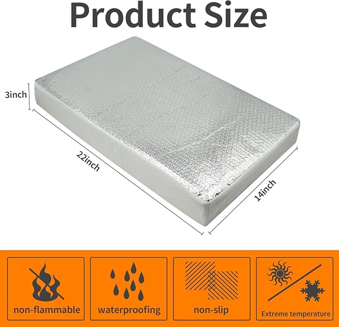 2PCS 22"x14"x3" Universal RV Vent Insulator, RV Skylight Cover with Reflective Surface, Skylight Shade Energy Savings Sunroof Fits for 22 Inch X 14 Inch RV/for Camper Vents
