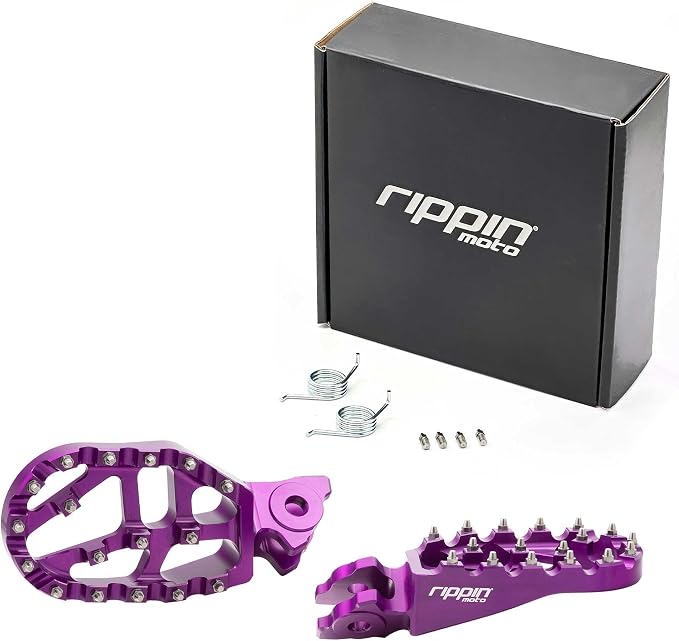 Rippin Moto Race Spec Foot Pegs for Surron LBX, E-Ride PRO, Talaria Sting MX3/MX4/XXX and Altis Sigma – 7075 CNC Aluminuim, Anti-Slip Grip – Designed for Off-Road Durability & Performance (Purple)