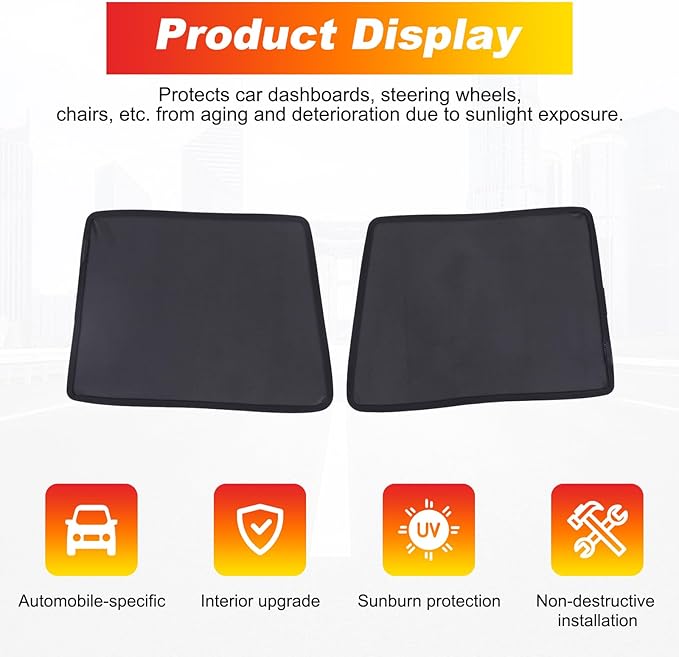 Car Side Window Shades Compatible with Hummer EV Accessories 2024 2025 2026 Side Window Sun Shades Glare and UV Rays Protection Car Camping and Napping Curtains (Front Window)