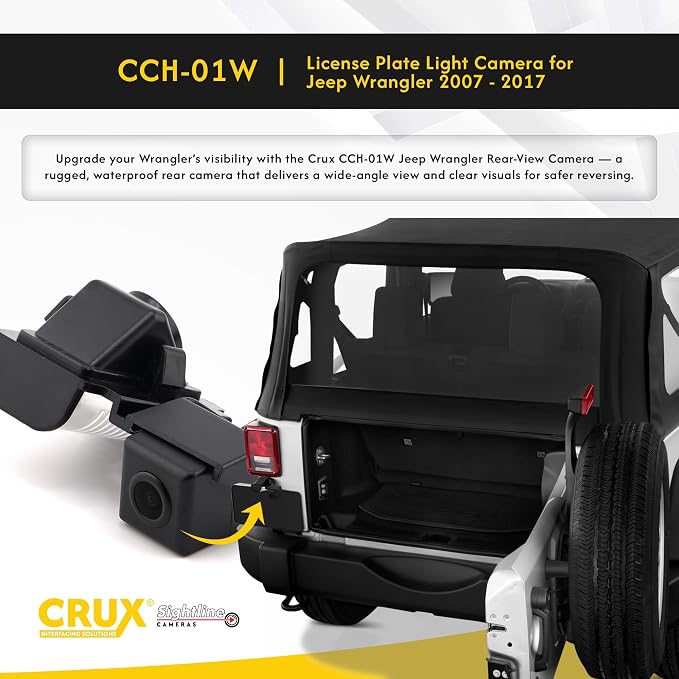 Crux CCH-01W CRUX CCH-01W Rear-View Camera for Select 2007-Up Jeep Wrangler Models