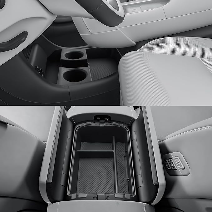 CDEFG 3Pcs for 2026 Hyundai Palisade Center Console & Lower Console Tray | for 2026 Palisade Accessories, Middle Console Dual Organizers Armrest Storage Box & Under Console Tray, for Split Armrest