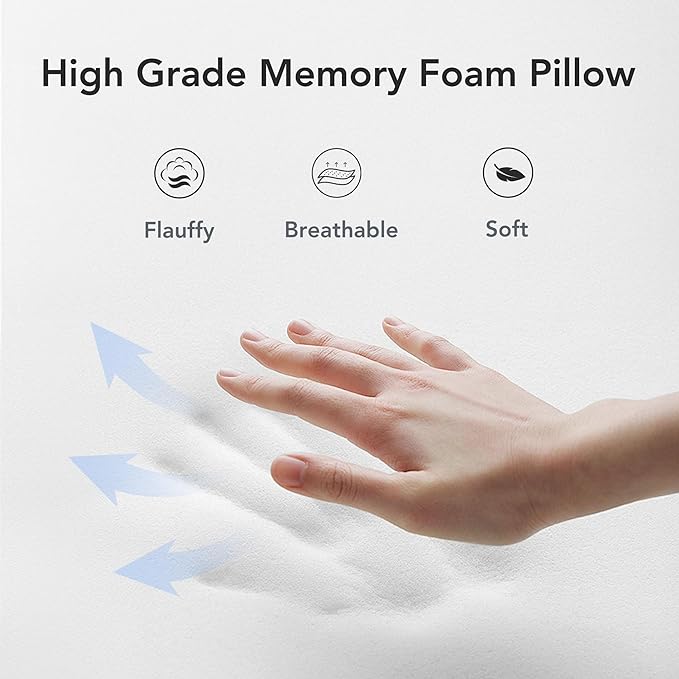 KPNEOL Travel Pillow, 100% Pure Memory Foam Travel Neck Pillow Airplane Neck Support Ergonomic Design for Traveling Suitable for Airplanes,Offices and Cars-Navy Blue