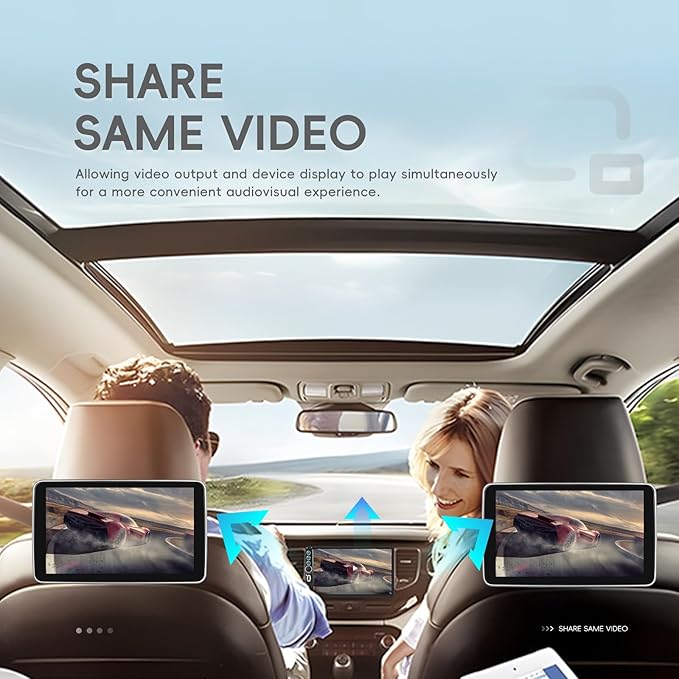 7 Inch Double Din Car Stereo with Wireless Carplay Android Auto Car Audio Receivers, Car Radio with Mirror Link, Bluetooth, SWC, FM, EQ, USB/Type C Charge 7 Color Light