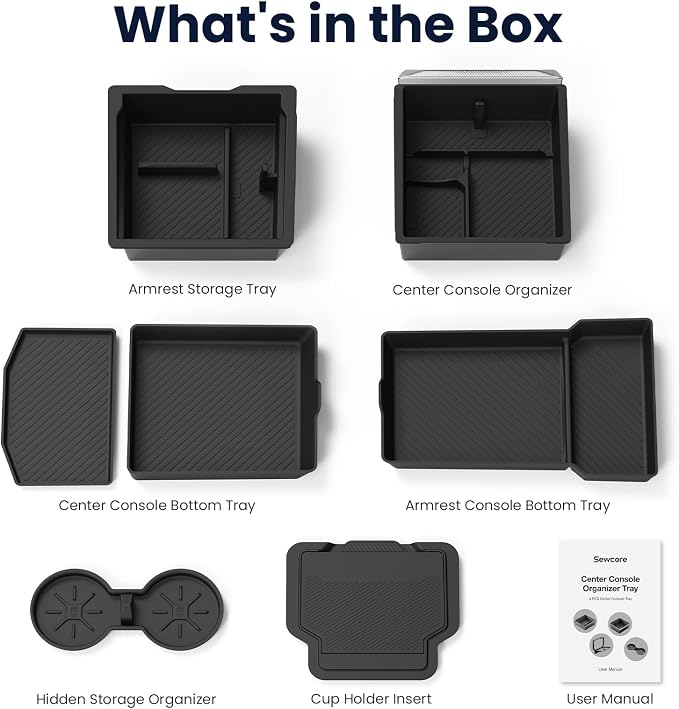 2026 Center Console Organizer for Tesla Model 3 Highland 2024-2026 | OEM-Style Fit, Double-Layer Storage with Bottom Trays, Smooth Sliding, Tesla Model 3 Highland Accessories 2024-2026 Only