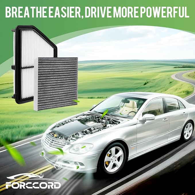 Engine & Cabin Air Filter Fit for 2016-2026 Honda Civic 2.0L, 2023-2026 HR-V 2.0L Activated Carbon Cabin Filter Replace#CF11182 CA12051 (Only Naturally Aspirated, Not For Hybrid/Type R)