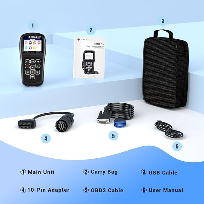 OBD2 Diagnostic Tool for BMW Motorcycles, SC530 Pro Full System Diagnosis Code Reader with Active Tests, Reset & Service Functions (ABS Bleed, ASC, RDC, Throttle, Injector, Transmission & More)