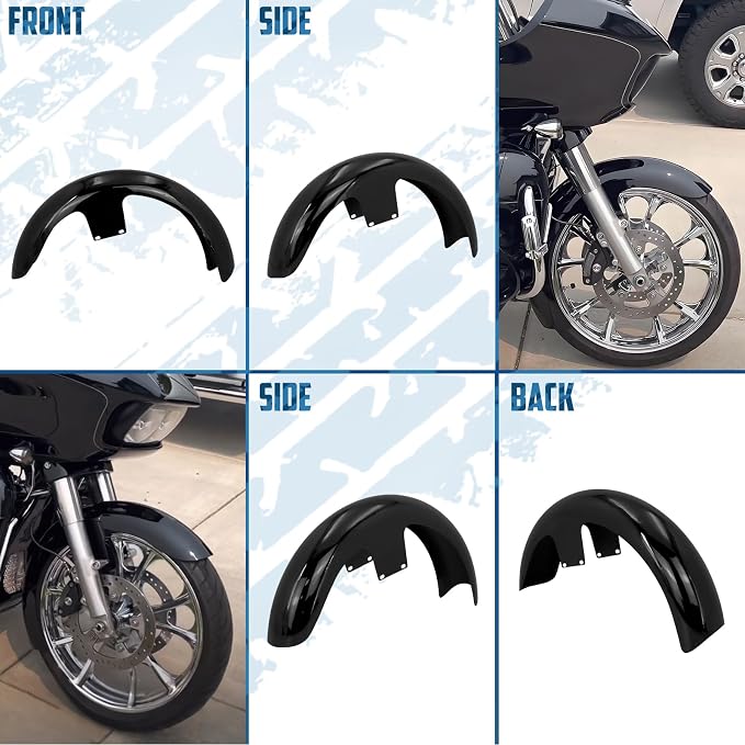 21 inch Front Fender Vivid Black Motorcycle Wrap Mudguard for Bagger Models Fit for Harley Touring Road King Electra Glide Street Glide 2024-Later
