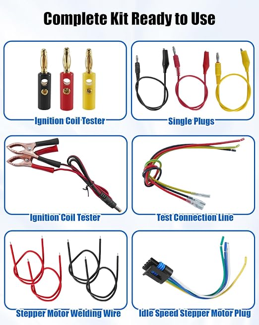 Upgraded QDB-5A Ignition Coil Tester Automotive Actuator Drive Tool for Ignition Coil Fuel Injector Solenoid Valve Stepper Motor Diagnostic Testing Equipment