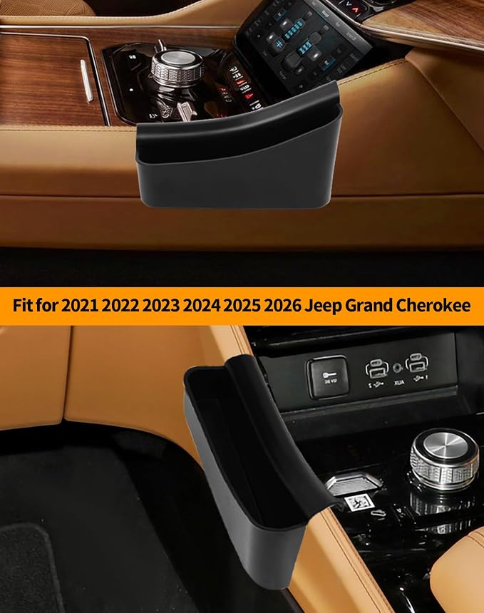 Hoolcar Center Console Gear Shift Storage Box Tray Organizer Accessories Fit for 2021 2022 2023 2024 2025 2026 Jeep Grand Cherokee Interior Accessories, Black