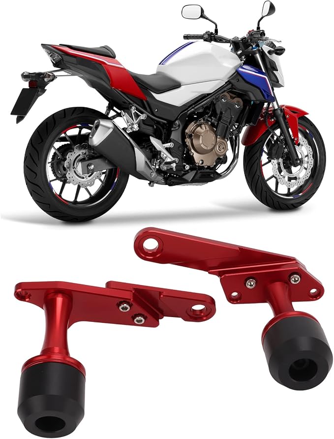 Motorcycle Frame Slider Compatible with CBR500R CB500X 2019 and Later Red Aluminum Alloy Crash Protector for Enhanced