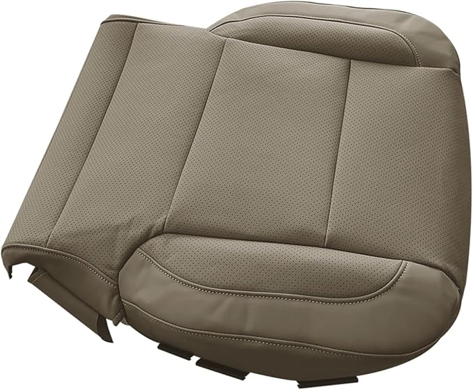 Replacement Driver Side Bottom Seat Cover Perforated Fits for Chevy Silverado GMC Sierra 1500 2500 3500 2015-2019 Tan (Also for Passenger Side)