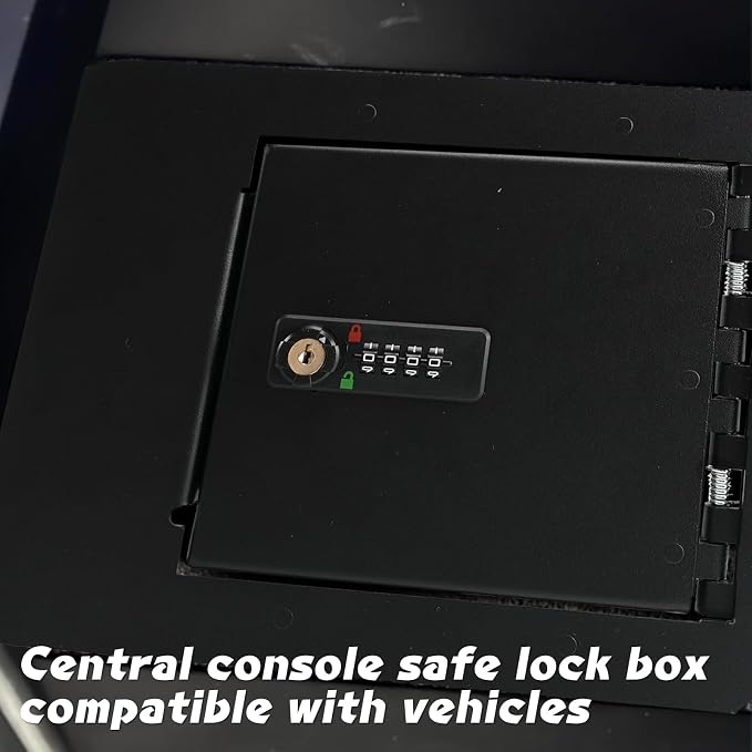 Sporacingrts Secure Center Console Lock Box for Tesla Cybertruck (2023-2024) – 4-Digit Combination Gun Safe & Storage Vault, Anti-Theft Interior Organizer – Heavy-Duty Vehicle Accessory