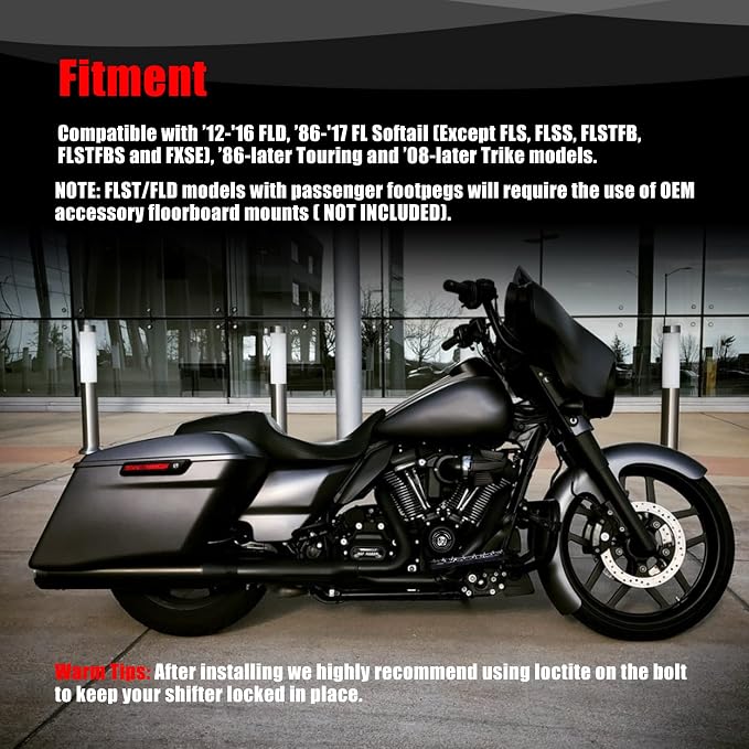 Goldfire 1 Pair Wide MX Foot Pegs Offroad Bagger Front Driver Floorboards Fit for Harley Touring Road King Street Glide 1986-2022 Softail Fatboy FL Dyna FLD 12-2016 (Chrome)
