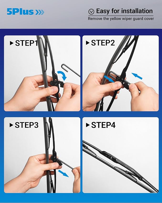 5 PLUS 18"+18" Windshield Wiper Blades Replacement for Ford Ranger 1995-2011,Chevy HHR 2006-2011 Original Factory Quality Fit for U/J HOOK Front Wipers Arm(Pack of 2)