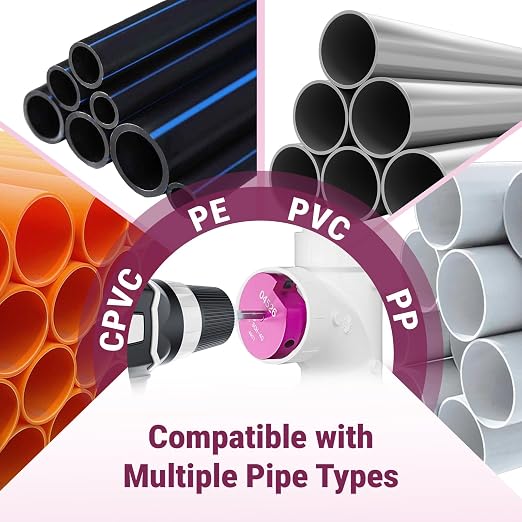 6 Pcs PVC Pipe Reamer Kit for 1/2" Drill – Fitting Saver Tool Set, Includes 3/4", 1", 1-1/2", 2", 3", 4" Carbide Inserts for SCH40 PVC CPVC ABS Pipes