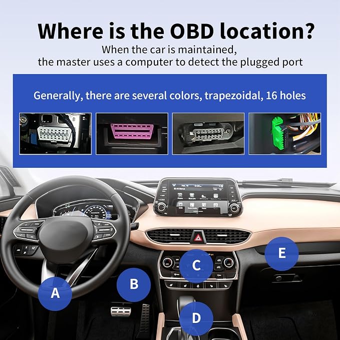 OBD2 Enhanced Scanner and Battery Tester 2-in-1, Car Code Reader and Engine Fault Diagnostic Tool for 1996+ OBDII Protocol Cars,red