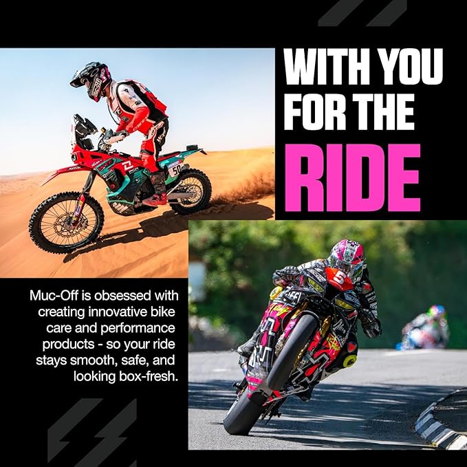 Muc Off Wet Motorcycle Chain Lube, 400 Milliliters - Premium Motorbike Chain Lubricant Spray - Formulated for Wet Weather Conditions