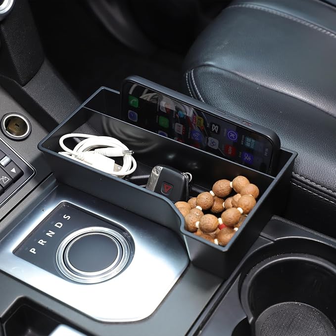 PIUGILH Center Console Storage Box Compatible with Land Rover Discovery 4 2013-2016 Accessories, ABS Organizer Tray Interior Storage Box, Black