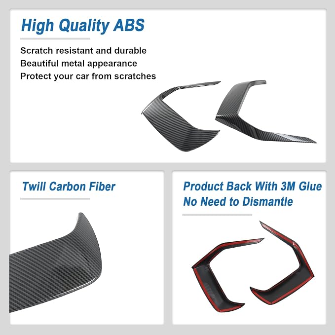 Carbon Fiber Front Bumper Grille Splitter Cover Compatible with Ford Mustang GT 2024 2025
