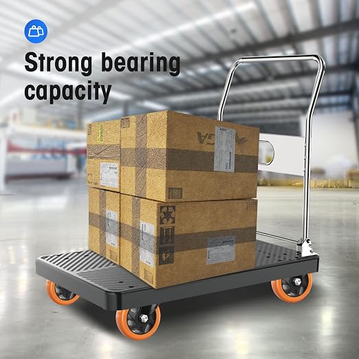 5" Swivel Plate Casters, 1400Lbs Capacity with Brake | Orange, 4-Pack, PU Wheels, Double Ball Bearings, Quiet & Non-Marking, for Workbenches