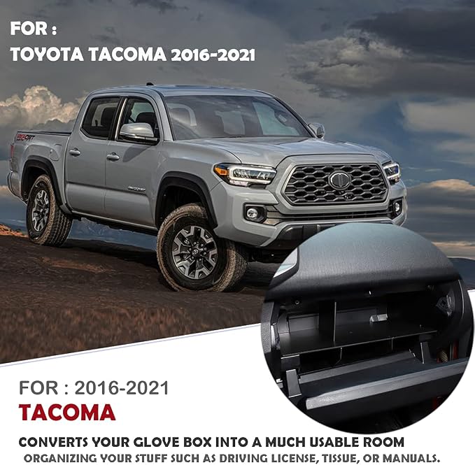 CHEAYAR for Toyota Tacoma 2016-2023, Glove Box Organizer, Compartment Tray, Dividers, Shifter Storage Interior Accessories 3 Pcs
