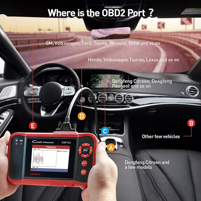 2026 Launch CRP123 V2.0 OBD2 Scanner, Engine, ABS, SRS, Transmission Code Reader Car Diagnostic Scan Tool, Full OBDII Modes Automotive Scanner, Live Data Stream Graph, Lifetime Free Update
