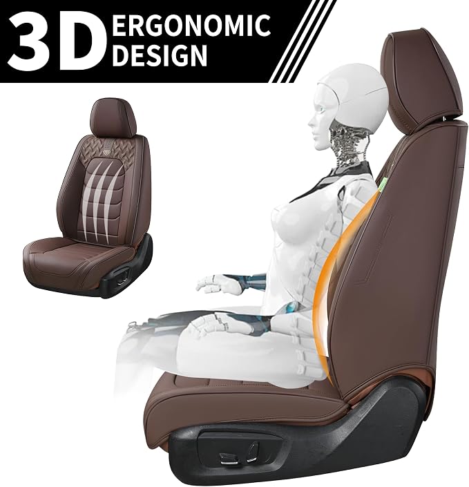 FLORICH Car Seat Covers, Leather Seat Covers, Front Seat Covers 2PCS,Waterproof Car Seat Protector, Auto Driver Seat Covers Accessories Fit for Most SUV Trucks(Coffee, Front Pair)