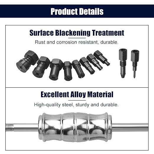 LainKeen 12pcs Blind Hole Collet Bearing Puller Set Internal Extractor Puller Kit with Slide Hammer and Expandable Collets 8-32MM Pilot Inner Removal Tool for Automotive and Motorcycle Wheel Bearings