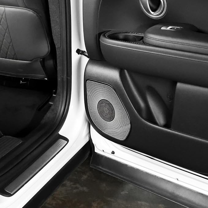 YOUTOOCAR Stainless Steel Door Speaker Decoration Cover Trim Compatible with Hyundai Palisade 2026 Accessories (Black)