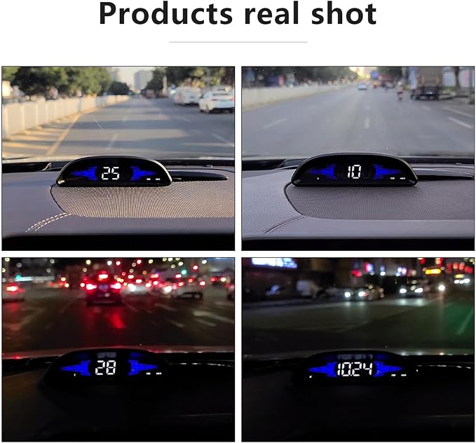 OBD2 Gauge Display,Head Up Display for Cars,Speedometer for Car with Speed Water Temperature Voltage Fuel Consumption Speeding Alert Fatigue Driving Alert,Speedometer Fits Most Post-2009 Models