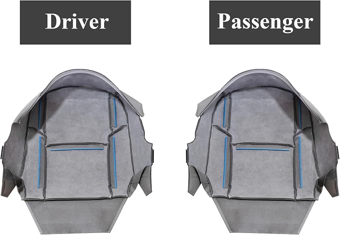 NLQR Front Driver & Passenger Bottom & Top Lean Back Replacement Seat Covers Microfiber Leather Compatible with Toyota 4Runner 2003 2004 2005 2006 2007 2008 2009, LB42 or FG42 Stone Gray